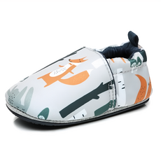 歐美手工嬰兒學步鞋 中筒 14cm 輕量彈力耐磨防滑襪鞋, 森林狐狸