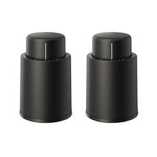 Travel Cube 頂級按壓式紅酒真空塞 日期刻度款 黑色 4.6x7 公分 Set, 2個