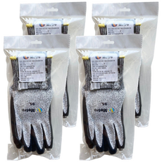 美拓13針丁睛防切割透氣手套 止滑好用 檢驗合格, L, 灰色, 4雙