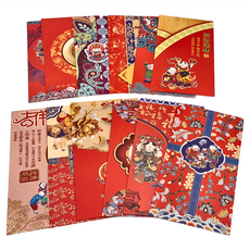 摩達客 春節開運招財 古典彩色花紋紅包袋套組 12個
