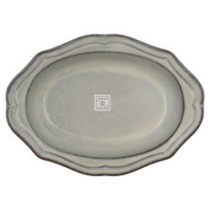 YUKURI 有種創意 日本美濃燒 古典花邊橢圓深盤, 20.5 x 14.5 x 3.5cm, 1個