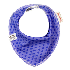 ImseVimse有機棉領巾型圍兜 紫藍星星 柔軟親膚 雙層吸水 方便穿脫, 1件, 1件