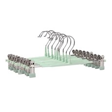 葉子小舖 多功能不銹鋼無痕防滑褲架, 10個, 淺綠色