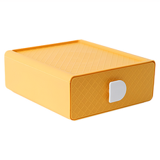 E.City 可疊加菱紋桌上型抽屜收納盒, 尺寸20x18.5x7.5cm, PP材質, 黃色/橘色/深藍/藍綠色, 1層