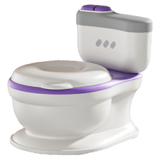 LILIKOKO 哩哩摳摳 仿真沖水聲兒童馬桶, PU軟墊, 環保PP+TPR材質, 29x39x35公分, 紫色