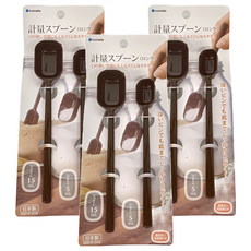 inomata 計量匙 2件組 長柄 日本製造, 大3.3 x 18cm 15ml, 小2.4 x 16.6cm, 大3.3 x 18cm 15ml + 小2.4 x 16.6cm, 3組