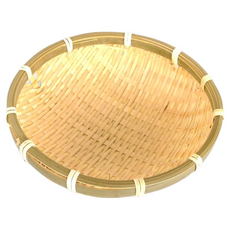 DecoBox精緻22公分圓型竹編深盤(黑蒜頭 湯圓.柑阿.乾阿.米苔.米篩.小型竹編籃), 單色, 1個