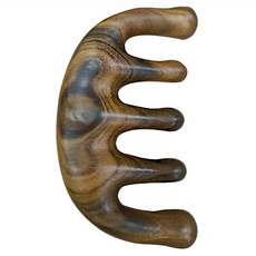 綠檀木五齒球梳, 按摩頭皮 輕鬆入髮 中等梳齒長度, 顏色隨機, 1支