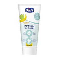 Chicco 兒童木醣醇含氟牙膏 蘋果香蕉 6-24個月 含氟量1000ppm, 50ml, 1條