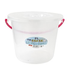 震嶸塑膠 透明豆花桶 附蓋 2L 顏色隨機- 台灣製造，食品級材質，居家收納好幫手, 1個