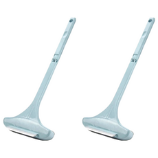 二合一免拆洗紗窗玻璃清潔刷，PP材質，絨布，橡膠，尺寸約54*21*4.5cm, 灰藍色, 2個