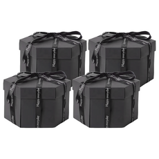 六邊精品禮物爆炸盒DIY半成品 附緞帶 顏色隨機 4個