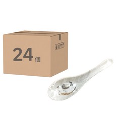 bubucook 日式不倒翁湯匙24件組, 24支湯匙, 1組, 白色