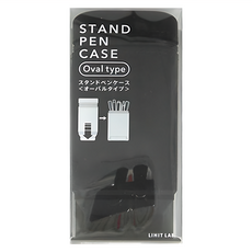 LIHIT LAB. ACTACT 可站立矽膠筆袋, 橢圓形, 黑色, 1個