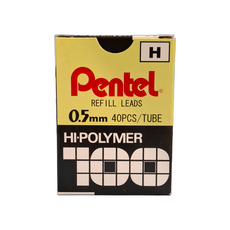 Pentel 飛龍文具 HI-POLYMER 鉛筆芯 H, 0.5mm, 1盒