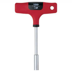 felo T型膠柄六角板手 起子頭接稈型 人體工學橡膠包覆握柄 防滑握柄 前端止滑塗層 吊掛孔設計, 1支