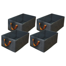 BangJiaShi 幫家適 衣物收納盒 PP硬板, 灰色, 4個, 27 x 46 x 20cm