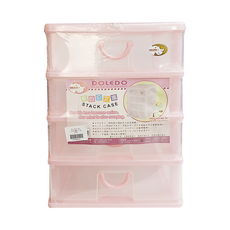 DOLEDO 公文盒 置物盒 收納盒 台灣製造, 粉色, 4層