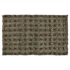 HOLA 和樂家居 奧可利手工編織椰鬃戶外踏墊 45 x 76 x 1cm 650g, 條紋綠色, 1個