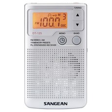 SANGEAN 山進電子 數位式FM/AM二波段口袋型收音機, DT125, 銀色