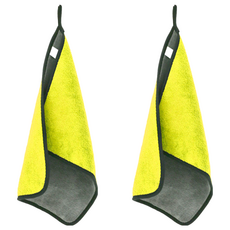 英國熊 雙色超細纖維清潔布 (黃灰色, 30 x 30cm, 2條) - 超強吸水力，輕鬆清潔油污灰塵