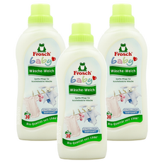 德國小綠蛙 Frosch 寶寶衣物柔軟劑，洋甘菊配方 750ml，舒緩敏感、溫和香味，宜人不刺激, 3瓶