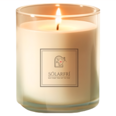 SOLARFRI 專櫃室內氛圍感精油淡香木質香放鬆浪漫舒壓香芬蠟燭, 琥珀與檀香, 140g, 1個