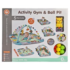 Menggao 動物音樂球池 Set, 5 種玩法, 12 首音樂, 30 個球, 4 個連接玩具, 1盒, 69 x 58 x 9cm