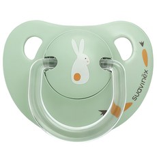 suavinex 蘇維妮 Happy Bunny 兔子款 人體工學矽膠奶嘴, 0~6個月, Rabbit Mint, 1個