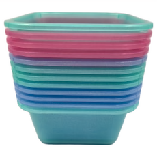 震嶸塑膠 15四角盆 Set 12, 17.5 x 8cm, 1組