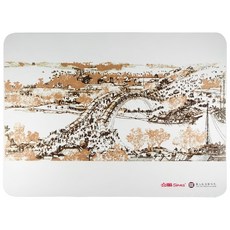 SiPALS 喜朋 矽膠餐墊 矽膠材質 英國設計 中國大陸製造, 37.8 x 27.8 x 0.1cm, 清明上河圖 白色 + 棕色, 1個