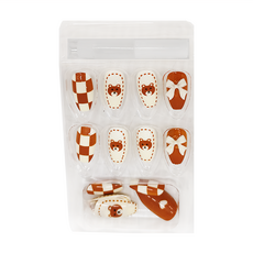 理享家 穿戴甲立體彩繪款美甲貼片 24片 Set 短款 多種尺寸, ZK052, 1盒