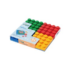 UNiPLAY 抗菌軟積木建築組合64片，安全玩具，激發創造力, 原色系, 1組