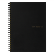 maruman MNEMOSYNE 8mm橫線兩欄線圈筆記本 A5 80頁 日本製造, 黑色, 1本
