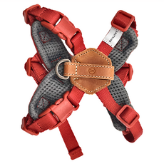 SPUTNIK 胸背帶 適用於4-8公斤犬種 100%真皮材料, 紅色, 1條