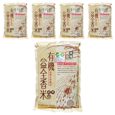 樂米穀場 有機益全胚芽香米, 1.5kg, 5包