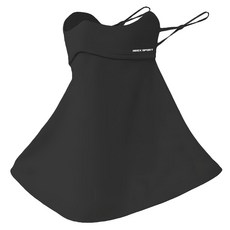 AREX SPORT 抗曬涼感纖維大面積護頸冰絲面罩 掛耳可調整 AS-3491, 深夜黑, 1個