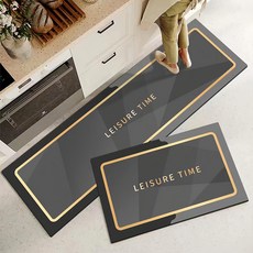 LZQ 矽藻土廚房吸水防油腳踏墊2件組, 簡約25