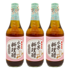 萬家香 水果料理醋, 使用穀物釀造, 不添加防腐劑, 595ml, 3瓶