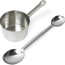 國產 不鏽鋼 量杯 200ml + 雙頭刻度量匙 1入組, 1組, 200毫升