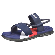 bebehome潮流時尚束帶夾腳防滑涼拖鞋，PVC材質, 深藍色, 39