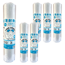 LOVe YOUnG 樂芙羊 捲筒耐熱袋 超薄耐熱 半透明 3斤, 47 x 35cm, 133張, 6個