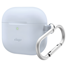 elago AirPods 4 親膚抗震矽膠耳機殼（附扣環）, 寶寶藍, 1個