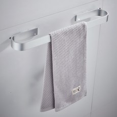 Light 太空鋁無痕單桿浴室毛巾置物架, 多長度可選, 耐腐蝕, 60cm, 銀白色, 1個