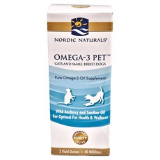 Nordic Naturals 寵物魚油 Omega-3 Pet 貓與小型犬適用 60毫升, 60ml, For Optimal Pet Health & Wellness, 1瓶