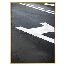 Typography 道路箭頭牆面藝術, 金色