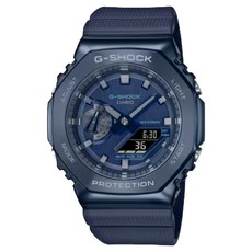 CASIO 卡西歐 G-SHOCK 金屬時尚八角髮絲紋雙顯手錶 GM-2100N-2A 速