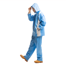 Crocodile 鱷魚 簡約時尚兩件式風雨衣 - L 水藍色