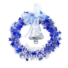 MODACore 摩達客 金蔥聖誕星星花圈, 藍銀系, 1個