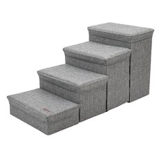 skylife 四層寵物收納樓梯 聚酯纖維+密度板, 78 x 33 x 40cm, 灰色, 1個